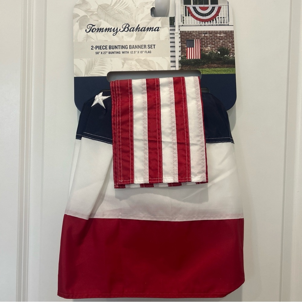 TOMMY BAHAMA 2-Piece BUNTING & BANNER SET58"X 27"BUNTING & 12.5"X18" GARDEN FLAG